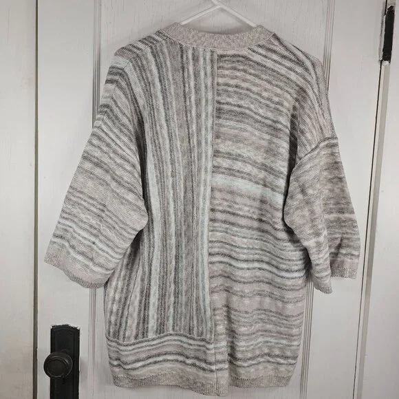 Pure Jill Size Medium Sweater Cardigan Lagenlook Boxy - Picture 2 of 7